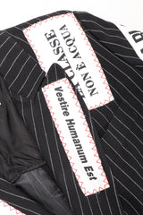 Recess Los Angeles Vintage Moschino Jeremy Scott Anarchy Anarchist Label Appliqué Rebel Pinstripe Jacket