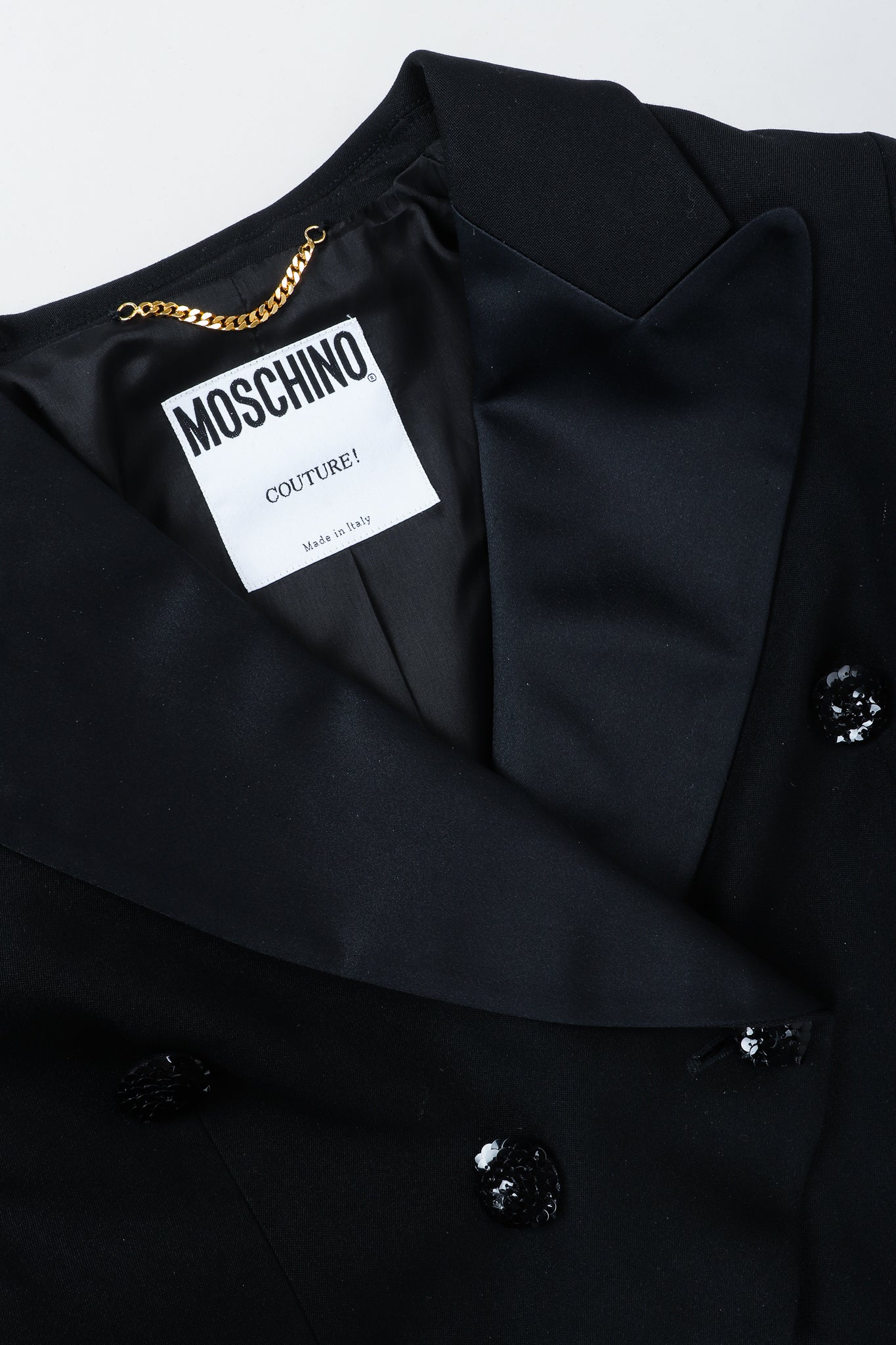 Vintage Moschino Cropped Tailcoat Collar and Neckline at Recess Los Angeles