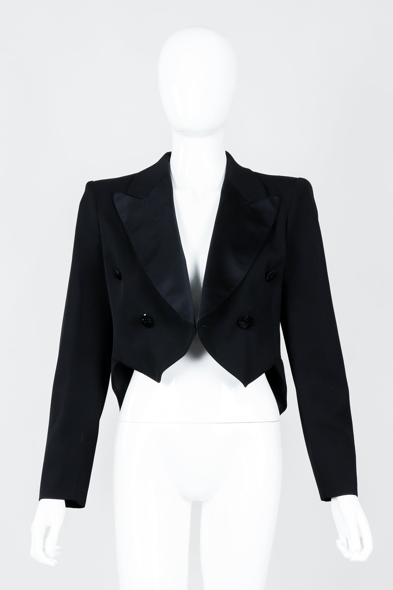 Vintage Moschino Cropped Tailcoat on Mannequin open, at Recess Los Angeles