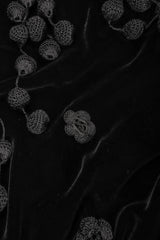 Recess Los Angeles Vintage Moschino Black Velvet Crochet Pompom Fringe Weeping Willow Skirt