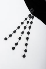 Recess Los Angeles Vintage Moschino Black Velvet Crochet Pompom Fringe Weeping Willow Skirt
