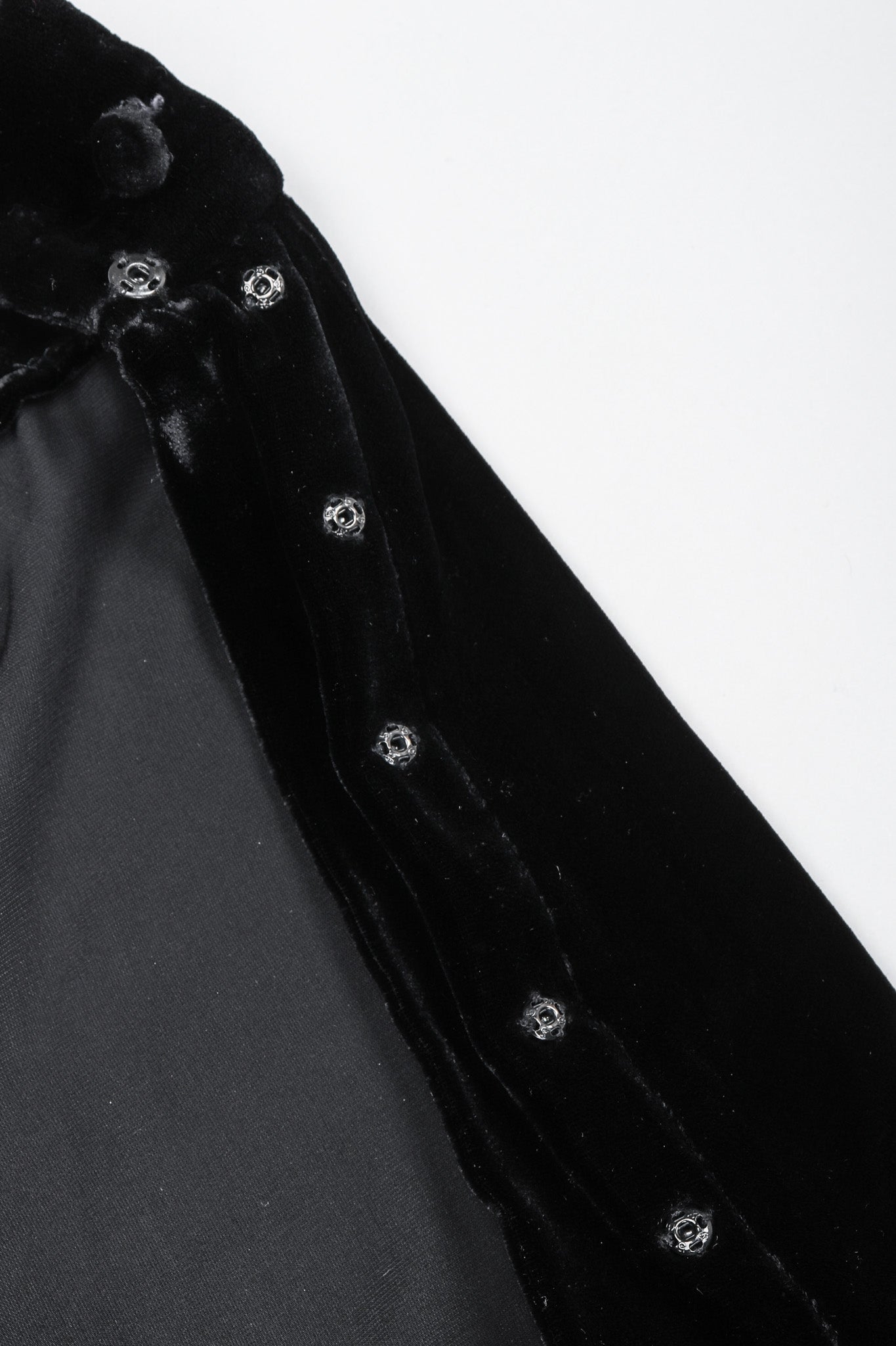 Recess Los Angeles Vintage Moschino Black Velvet Crochet Pompom Fringe Weeping Willow Skirt