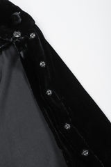 Recess Los Angeles Vintage Moschino Black Velvet Crochet Pompom Fringe Weeping Willow Skirt
