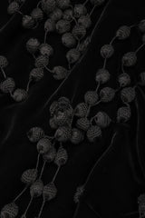 Recess Los Angeles Vintage Moschino Black Velvet Crochet Pompom Fringe Weeping Willow Skirt