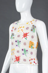 Recess Los Angeles Vintage Moschino Cheap And Chic Sheer Floral Embroidered Crochet Top