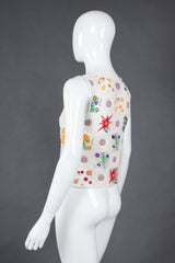 Recess Los Angeles Vintage Moschino Cheap And Chic Sheer Floral Embroidered Crochet Top