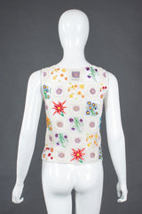Recess Los Angeles Vintage Moschino Cheap And Chic Sheer Floral Embroidered Crochet Top