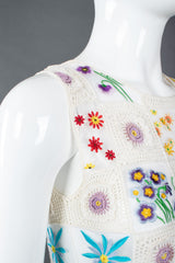 Recess Los Angeles Vintage Moschino Cheap And Chic Sheer Floral Embroidered Crochet Top