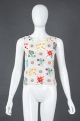 Recess Los Angeles Vintage Moschino Cheap And Chic Sheer Floral Embroidered Crochet Top