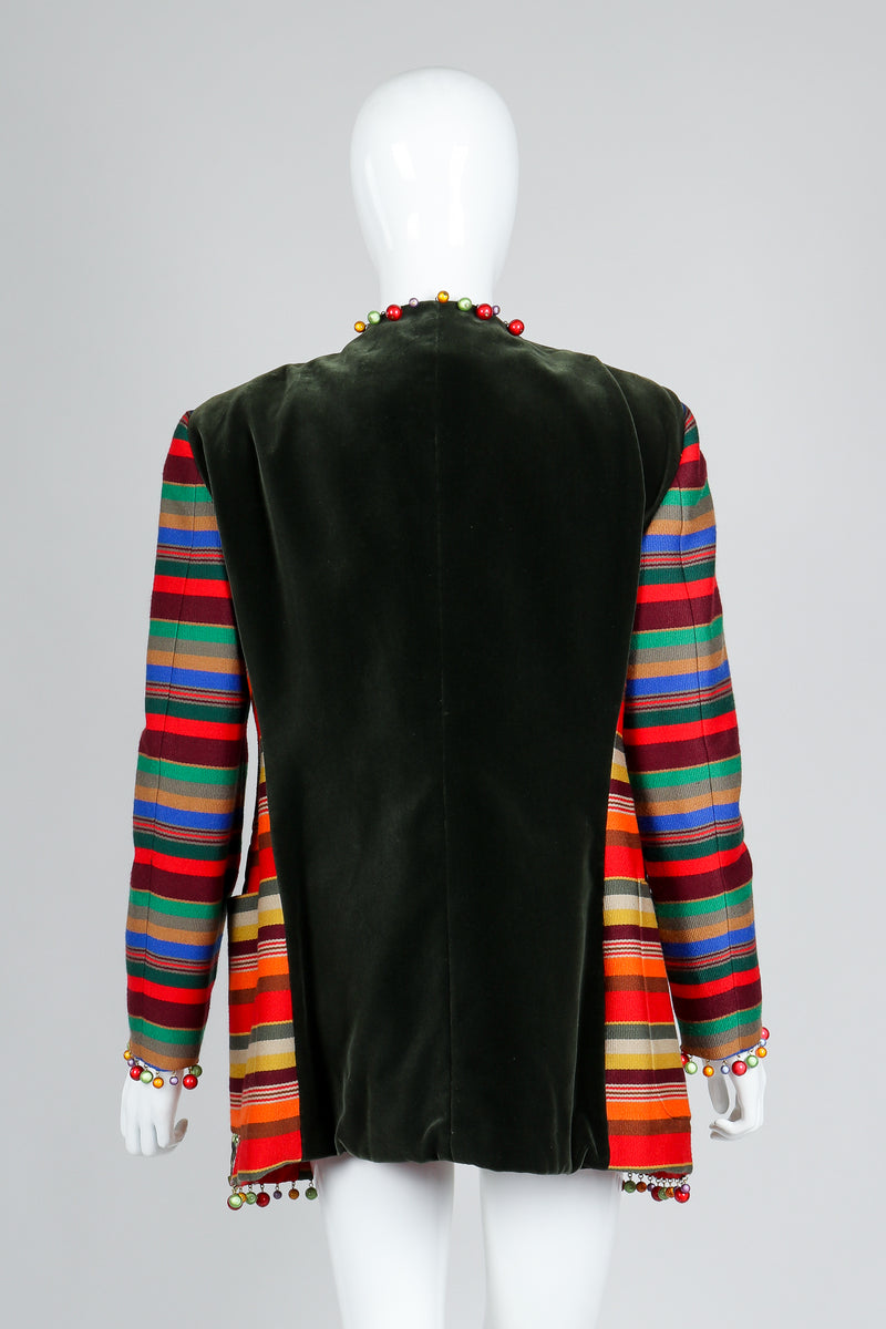 Recess Vintage Moschino Festive Ornament Woven Ribbon Jacket on Mannequin, back