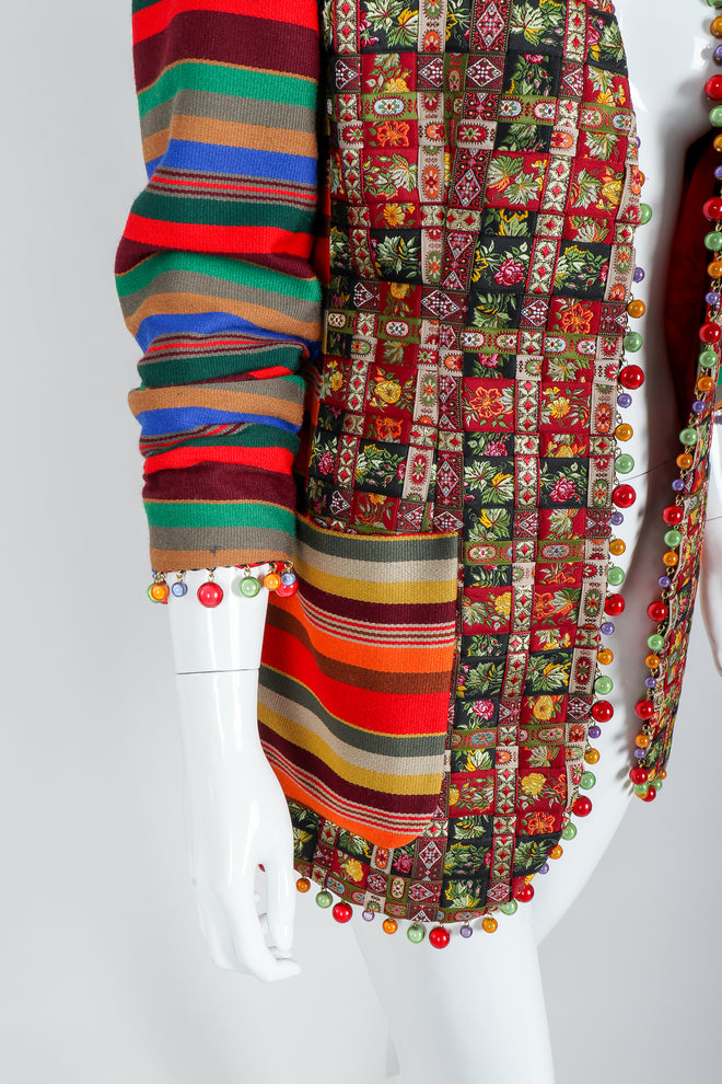 Recess Vintage Moschino Festive Ornament Woven Ribbon Jacket on Mannequin, detail