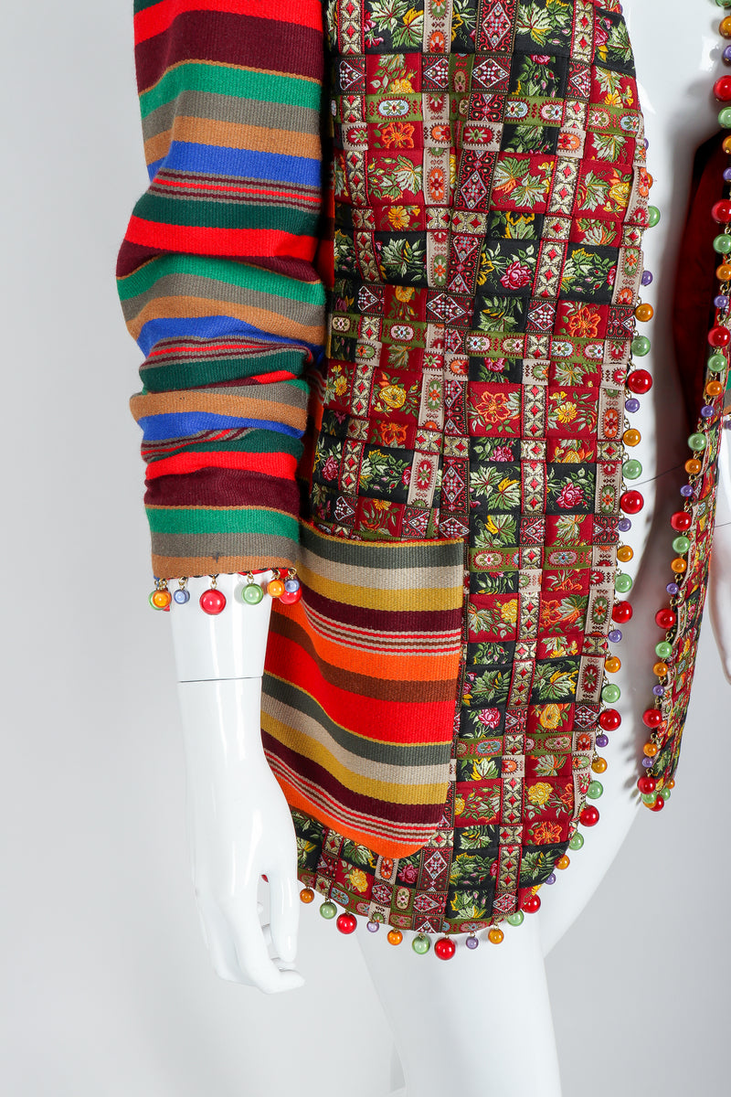 Recess Vintage Moschino Festive Ornament Woven Ribbon Jacket on Mannequin, detail