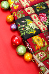 Recess Vintage Moschino Festive Ornament Woven Ribbon Jacket Trim Close Up