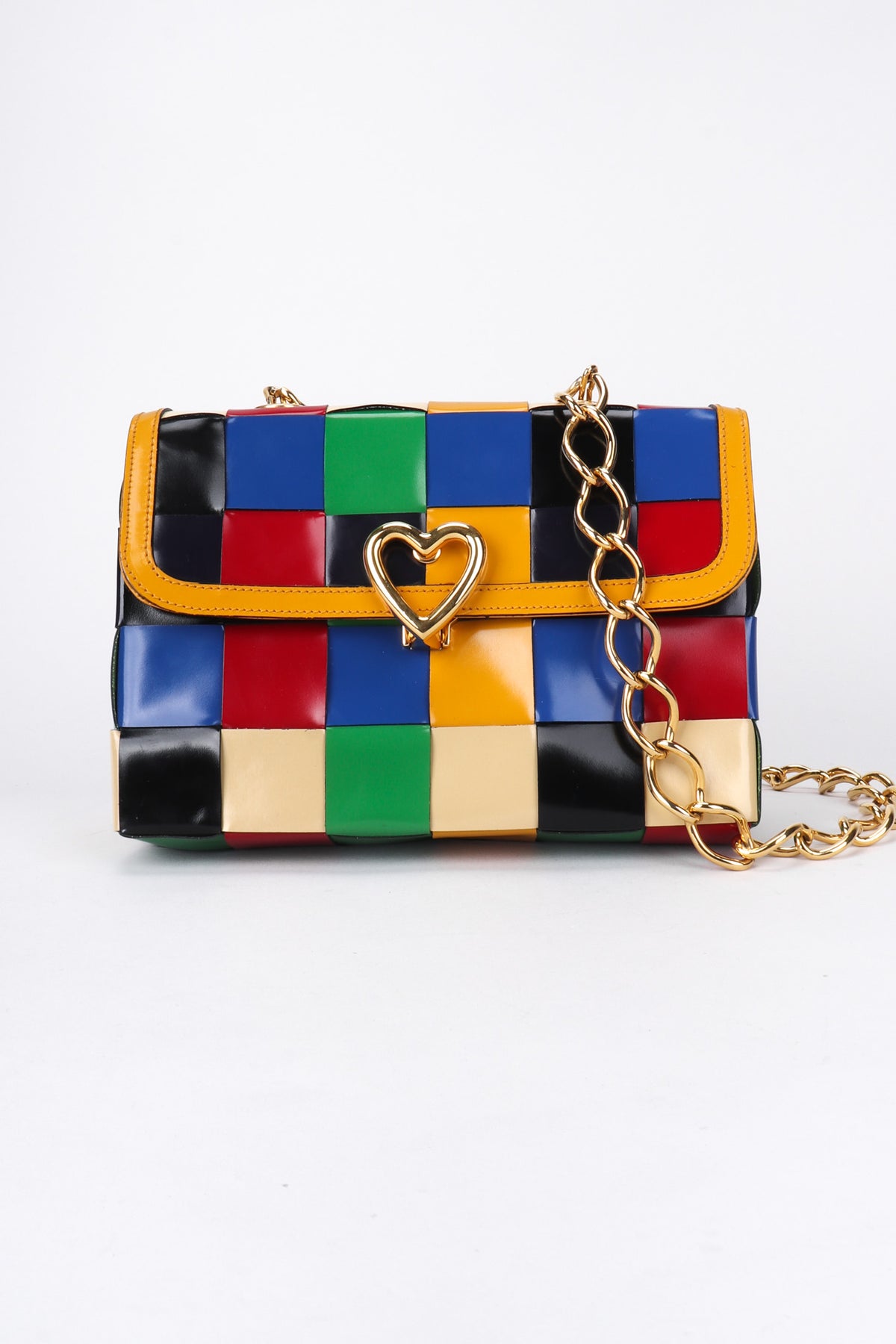 Vintage Moschino Woven Rainbow Leather Crossbody Bag – Recess