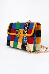 Recess Los Angeles Vintage Moschino Woven Rainbow Leather Crossbody Bag