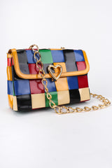 Recess Los Angeles Vintage Moschino Woven Rainbow Leather Crossbody Bag