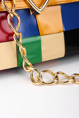 Recess Los Angeles Vintage Moschino Woven Rainbow Leather Crossbody Bag