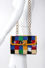 Recess Los Angeles Vintage Moschino Woven Rainbow Leather Crossbody Bag