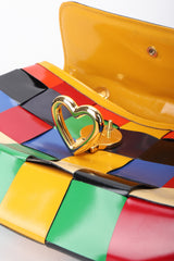 Recess Los Angeles Vintage Moschino Woven Rainbow Leather Crossbody Bag