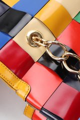 Recess Los Angeles Vintage Moschino Woven Rainbow Leather Crossbody Bag