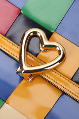 Recess Los Angeles Vintage Moschino Woven Rainbow Leather Crossbody Bag