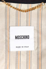 Recess Los Angeles Designer Consignment Vintage Moschino Rock N Roll Embellished Pinstripe Bird Jacket