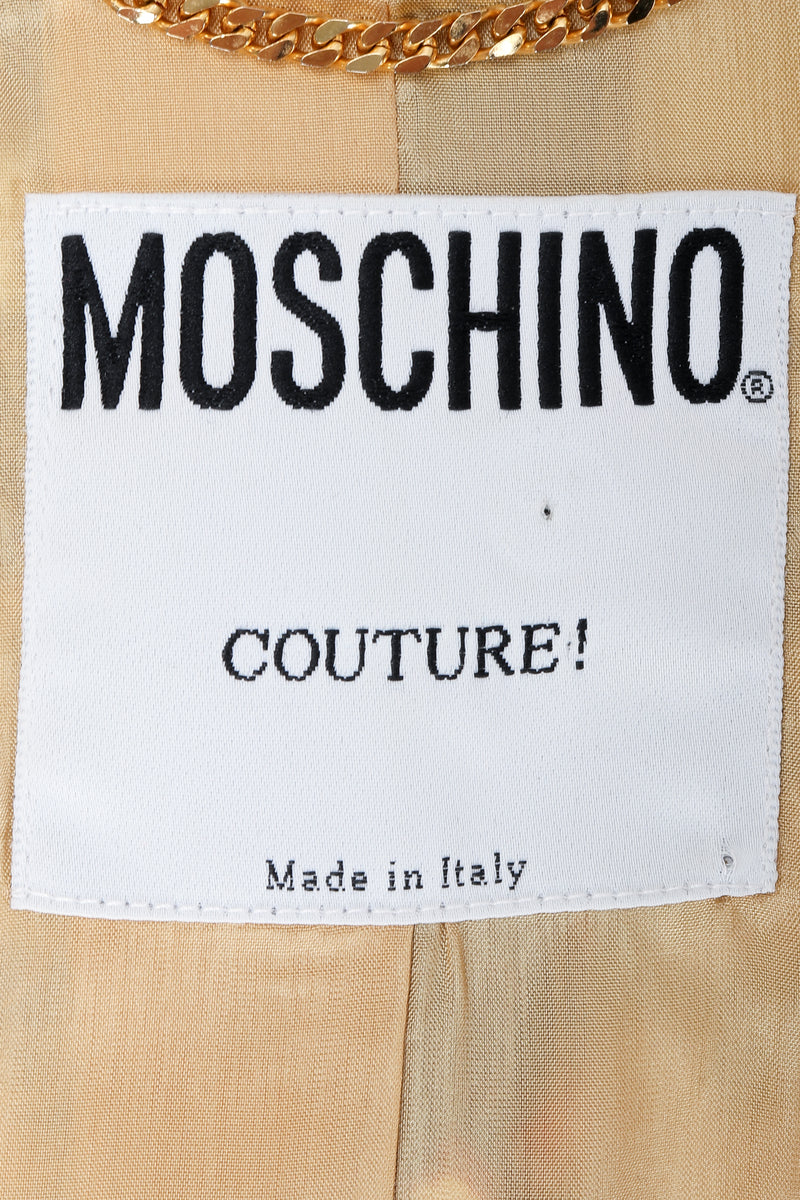 Vintage Moschino Tapestry Collage India Jacket label on lining