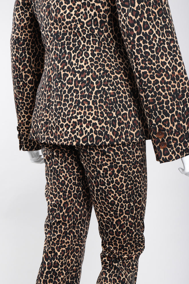 Recess Los Angeles Vintage Moschino Cheetah Print Stretch Suit Blazer Pant Set