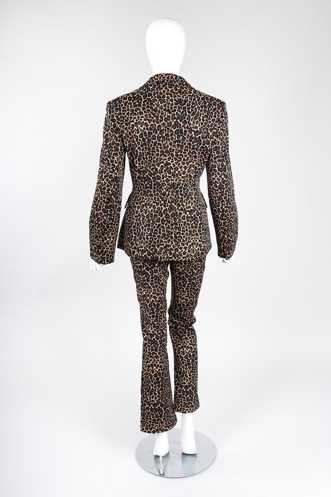 Recess Los Angeles Vintage Moschino Cheetah Print Stretch Suit Blazer Pant Set