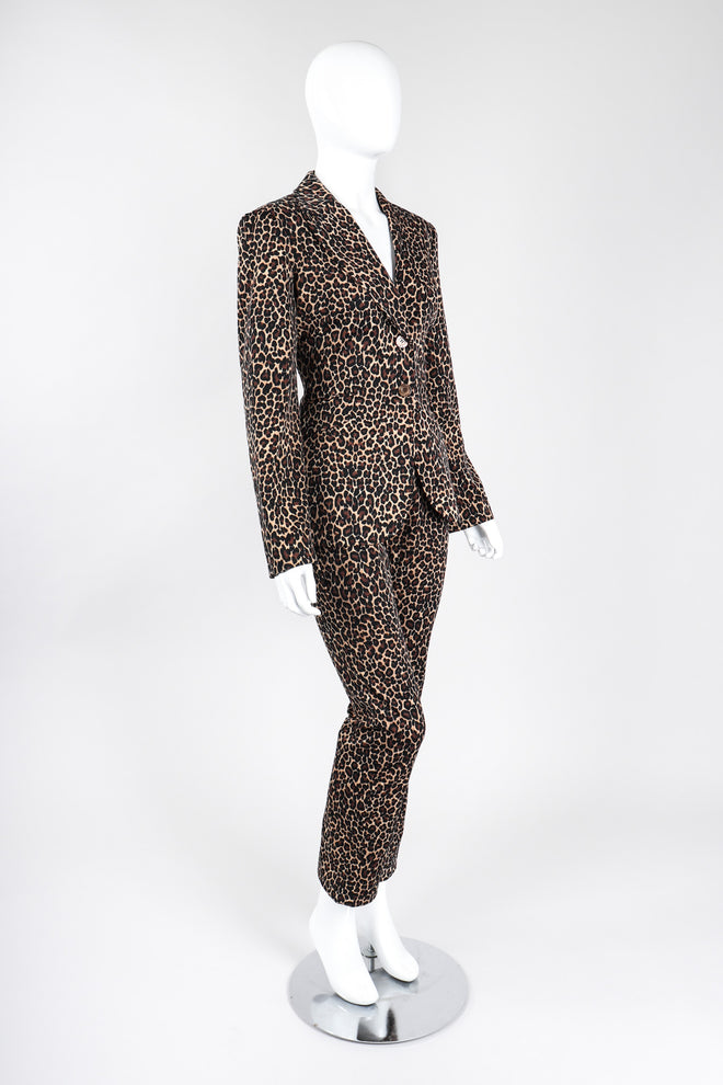 Recess Los Angeles Vintage Moschino Cheetah Print Stretch Suit Blazer Pant Set