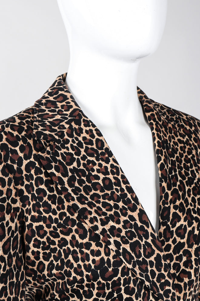 Recess Los Angeles Vintage Moschino Cheetah Print Stretch Suit Blazer Pant Set