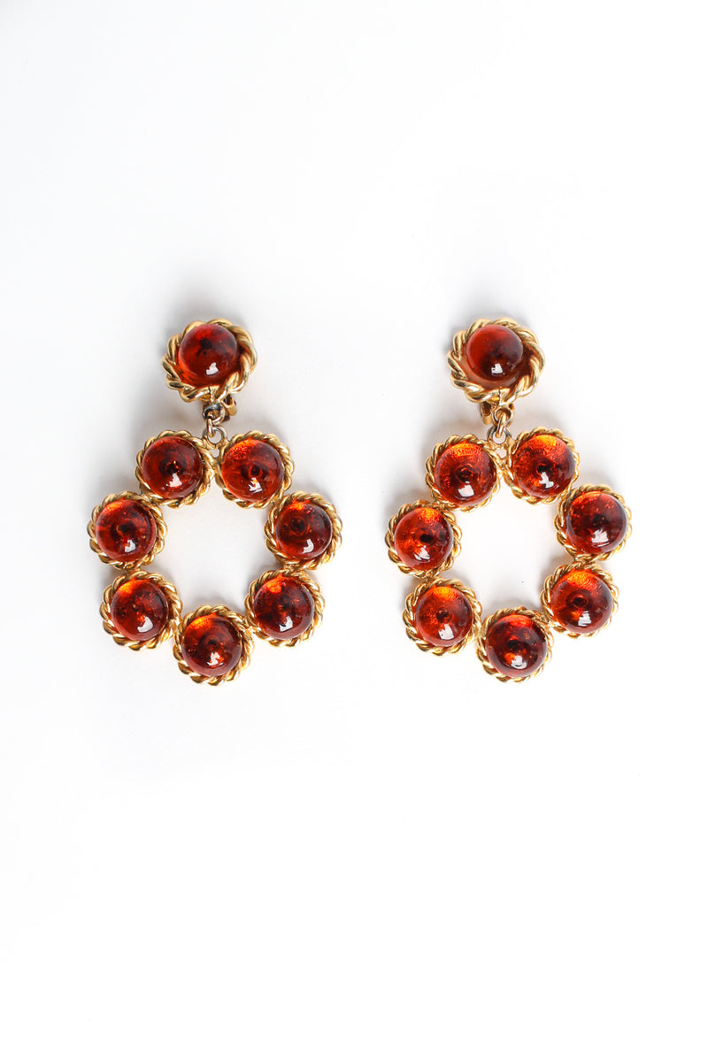 Vintage Moschino Rope Amber Bead Drop Earrings front flat @ Recess LA