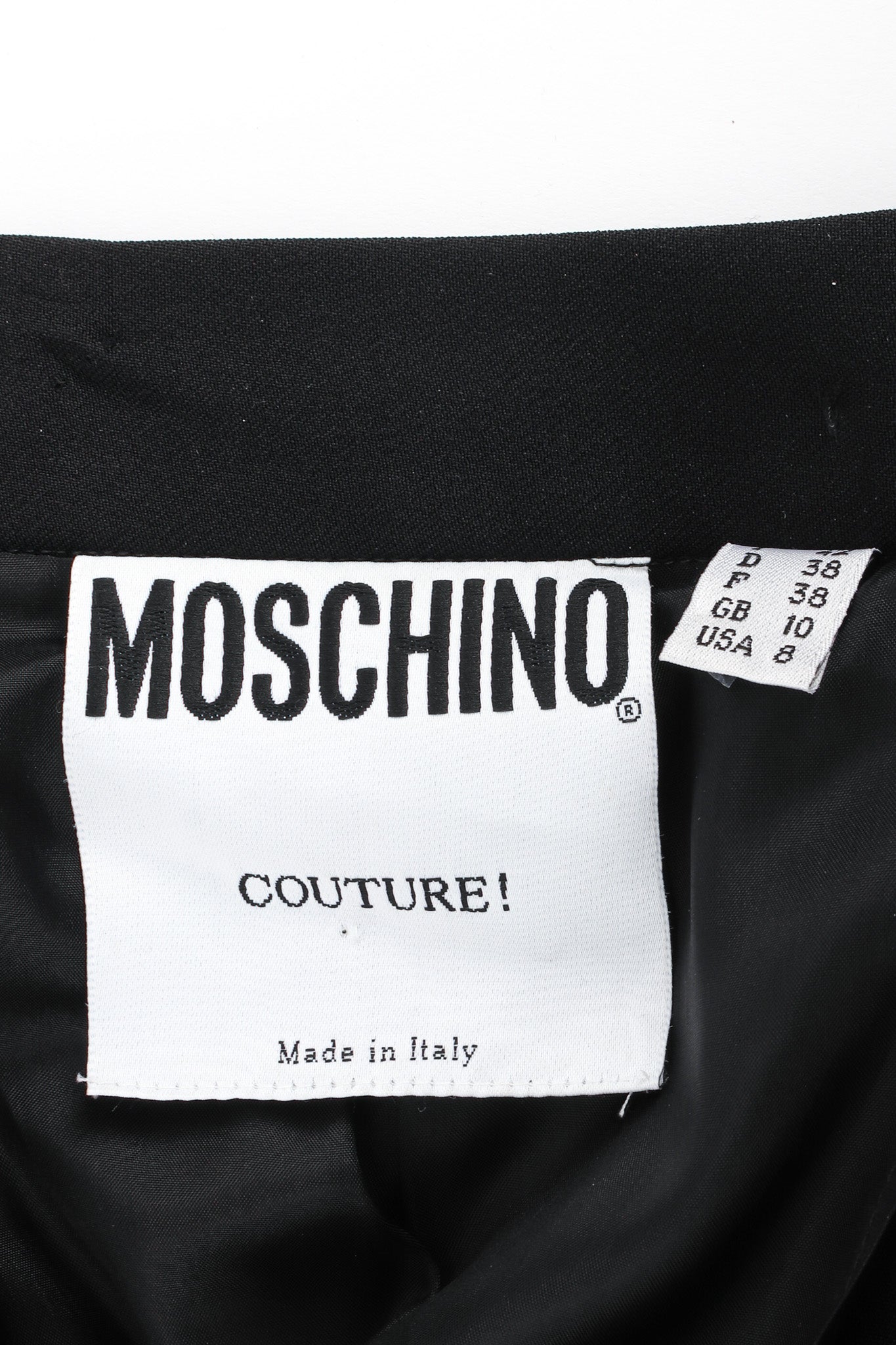 Vintage Moschino Bustle Bow Skirt tag @ Recess LA