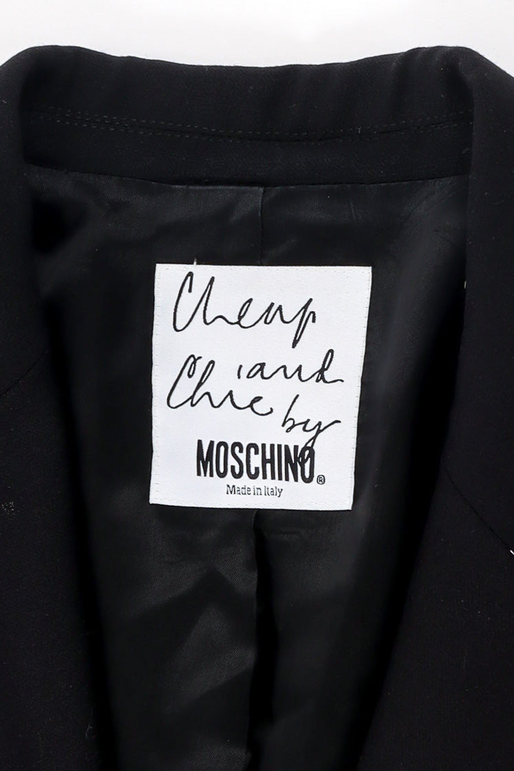 Embroidered graph blazer by Moschino label @recessla