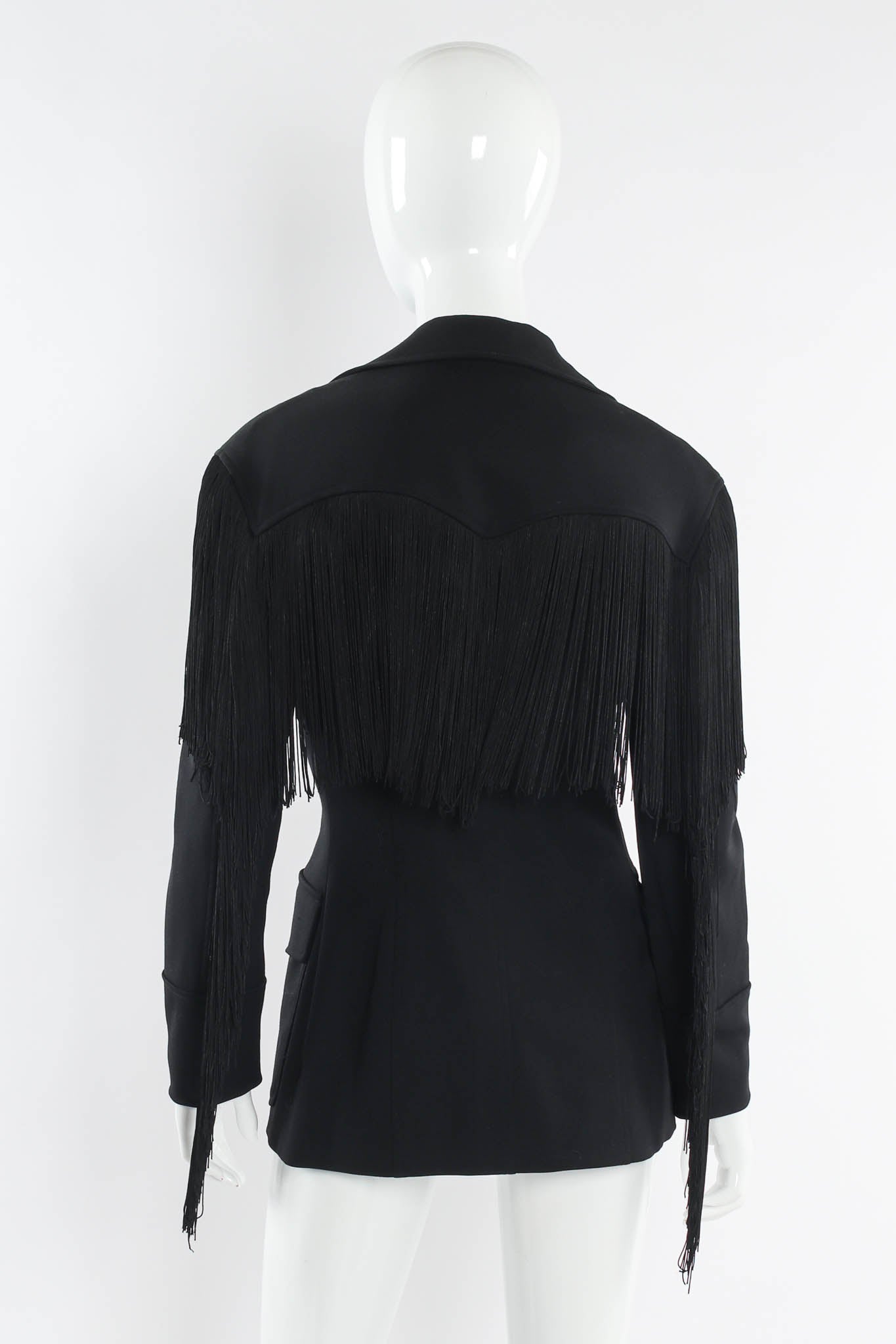 Vintage Moschino Cheap & Chic Wool Fringe Jacket mannequin back @ Recess LA