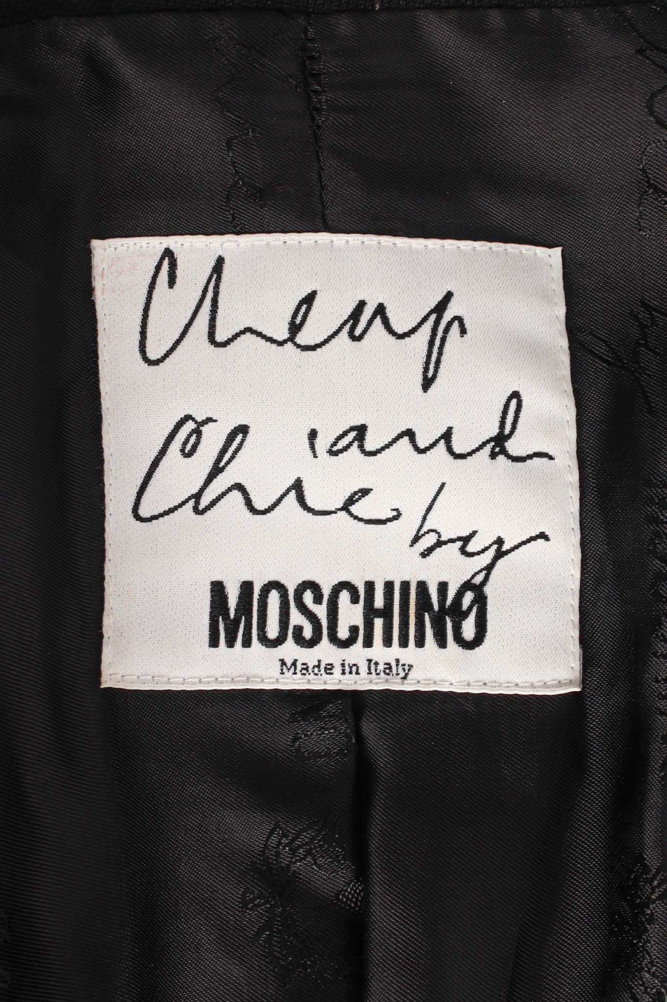 Vintage Moschino Cheap & Chic Wool Fringe Jacket tag @ Recess LA
