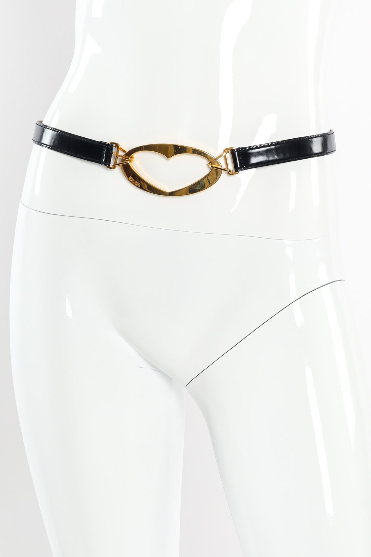 Vintage Moschino Love Buckle Leather Belt – Recess display picture 3
