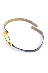 Vintage Moschino Love Buckle Leather Belt round flat @ Recess LA