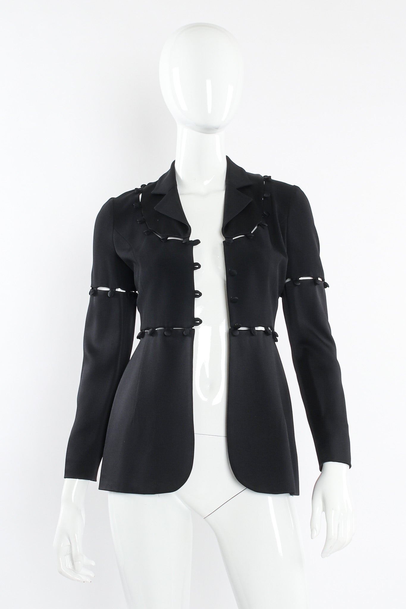 Vintage Moschino Convertible Button Jacket mannequin unbuttoned @ Recess LA