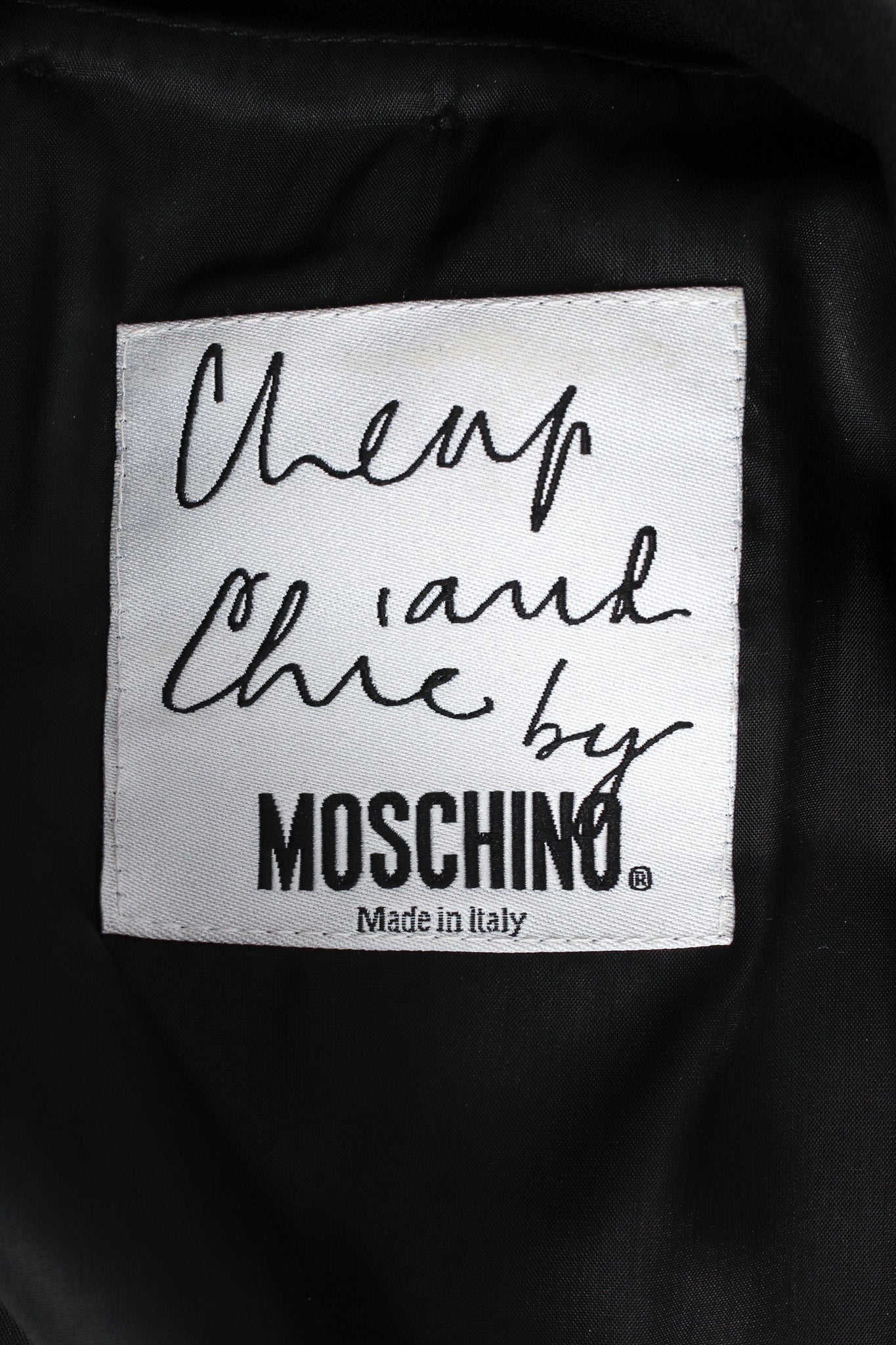 Vintage Moschino Convertible Button Jacket tag @ Recess LA
