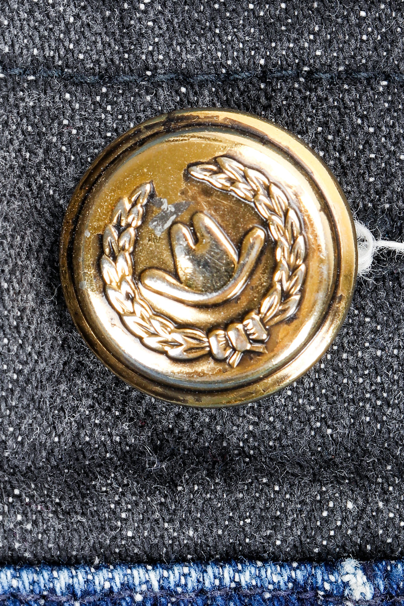 Vintage Moschino Denim Button Sheath Dress button detail wear at Recess Los Angeles