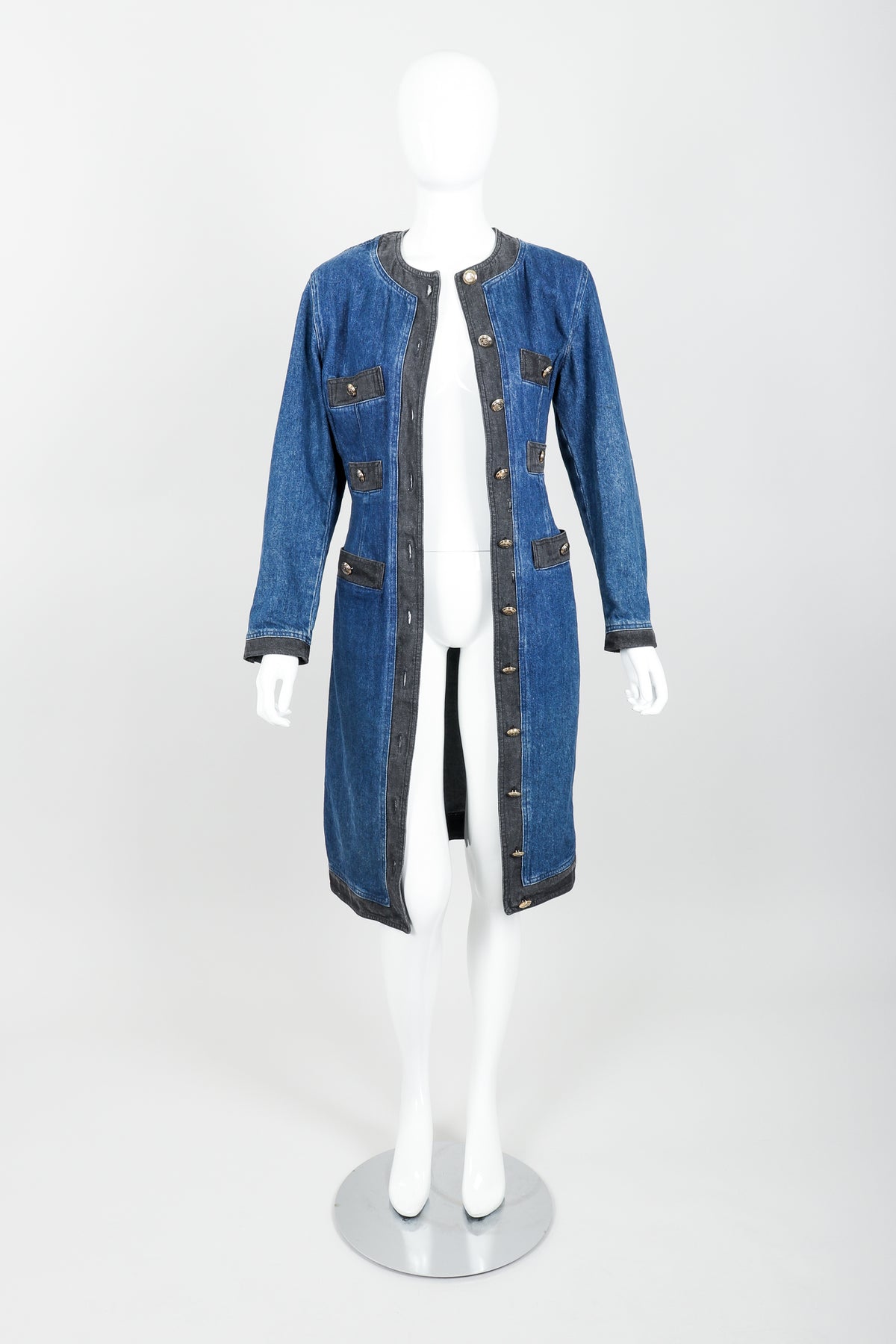 Vintage Moschino Denim Button Sheath Dress – Recess Vintage Moschino Denim Button Sheath Dress – Recess