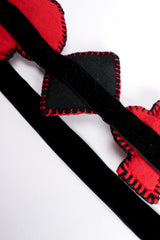 Vintage Moschino Queen of Hearts Felt Playing Card Ribbon Belt backside at Recess Los Angeles