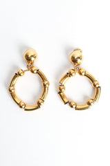 Vintage Moschino Bamboo Bead Hoop Drop Earrings front flat @ Recess LA