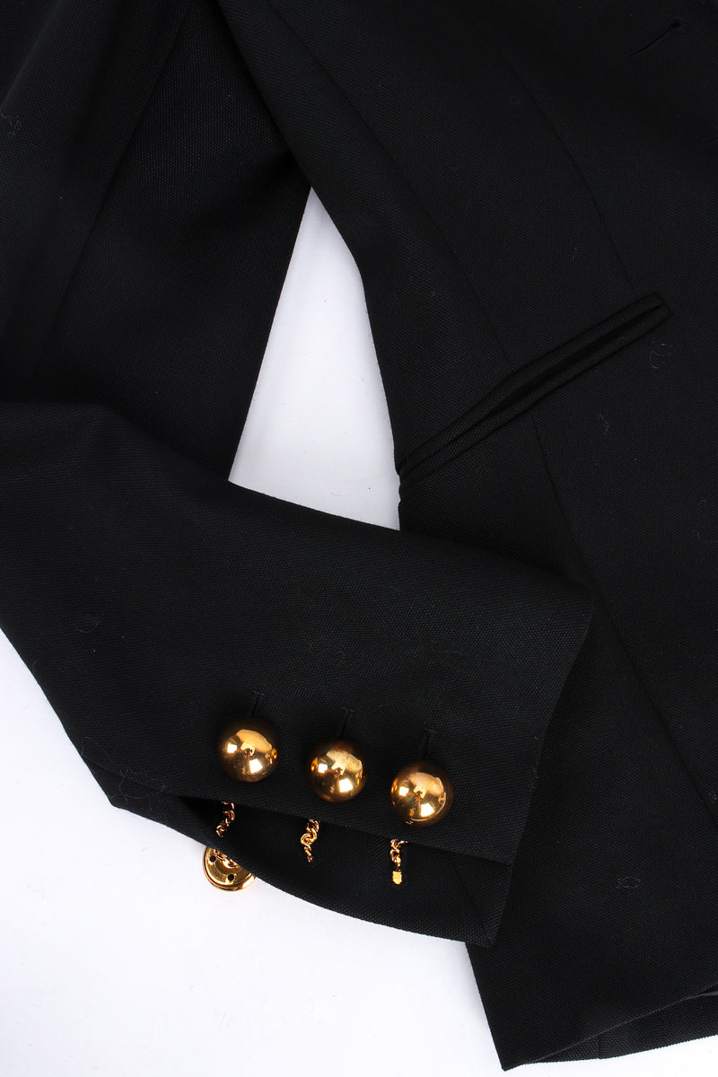 Moschino Double Breasted Chain Button Jacket sleeve detail @ Recess LA