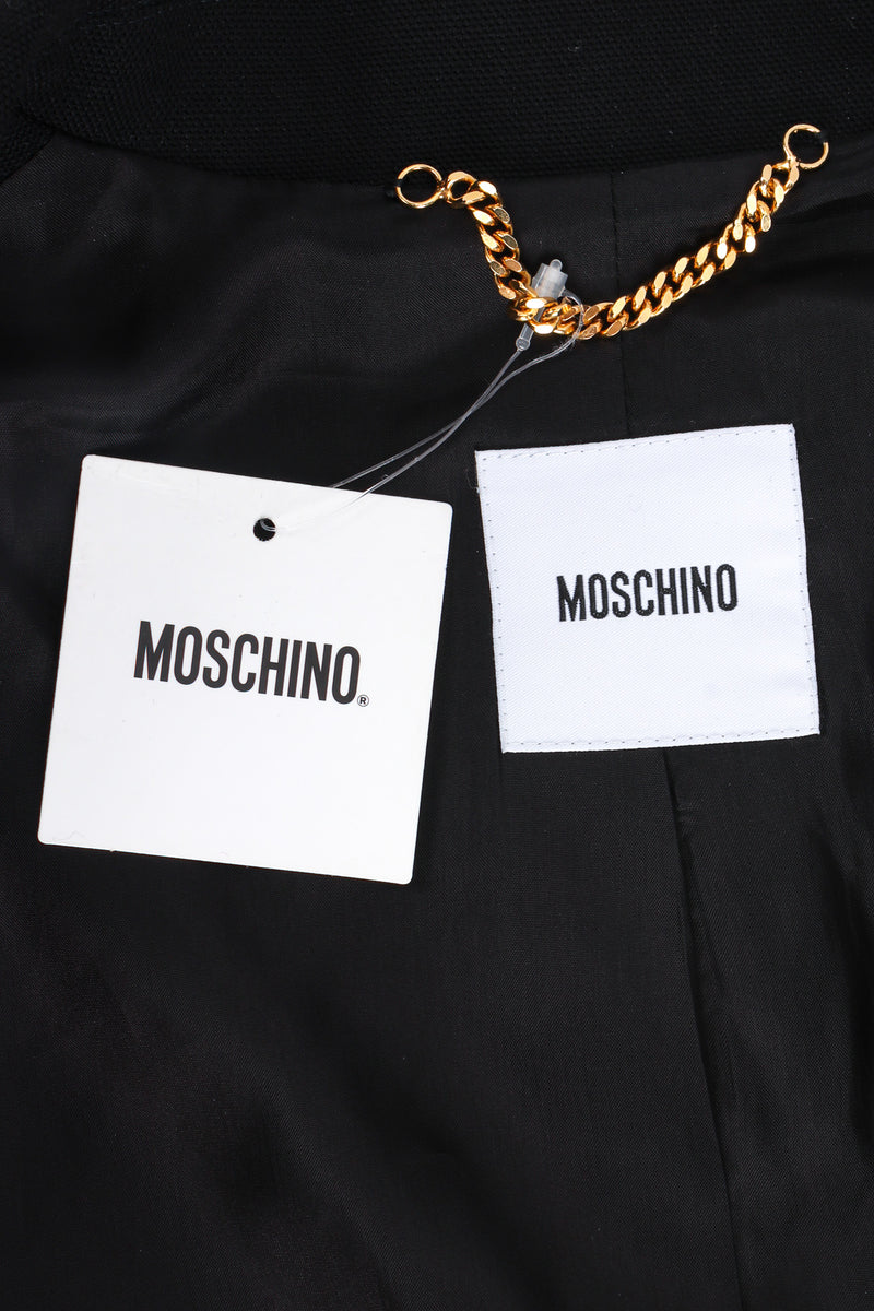 Moschino Double Breasted Chain Button Jacket tags/jacket hanger chain  @ Recess LA