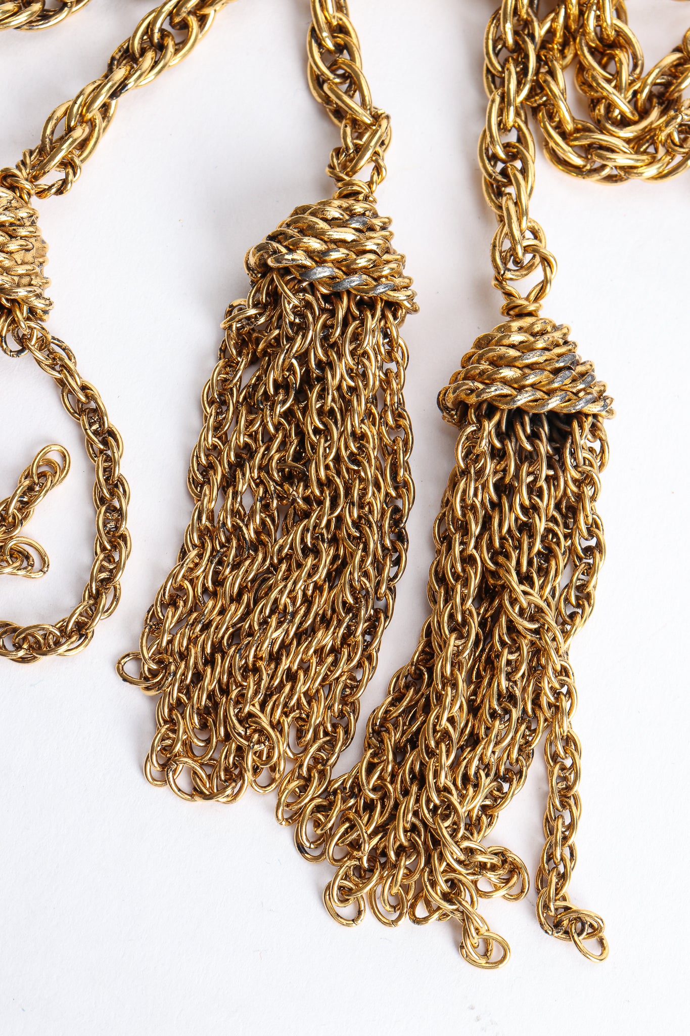 Vintage Moschino Gold Tassel Chain Belt Necklace Tassel Wear at Recess Los Angeles