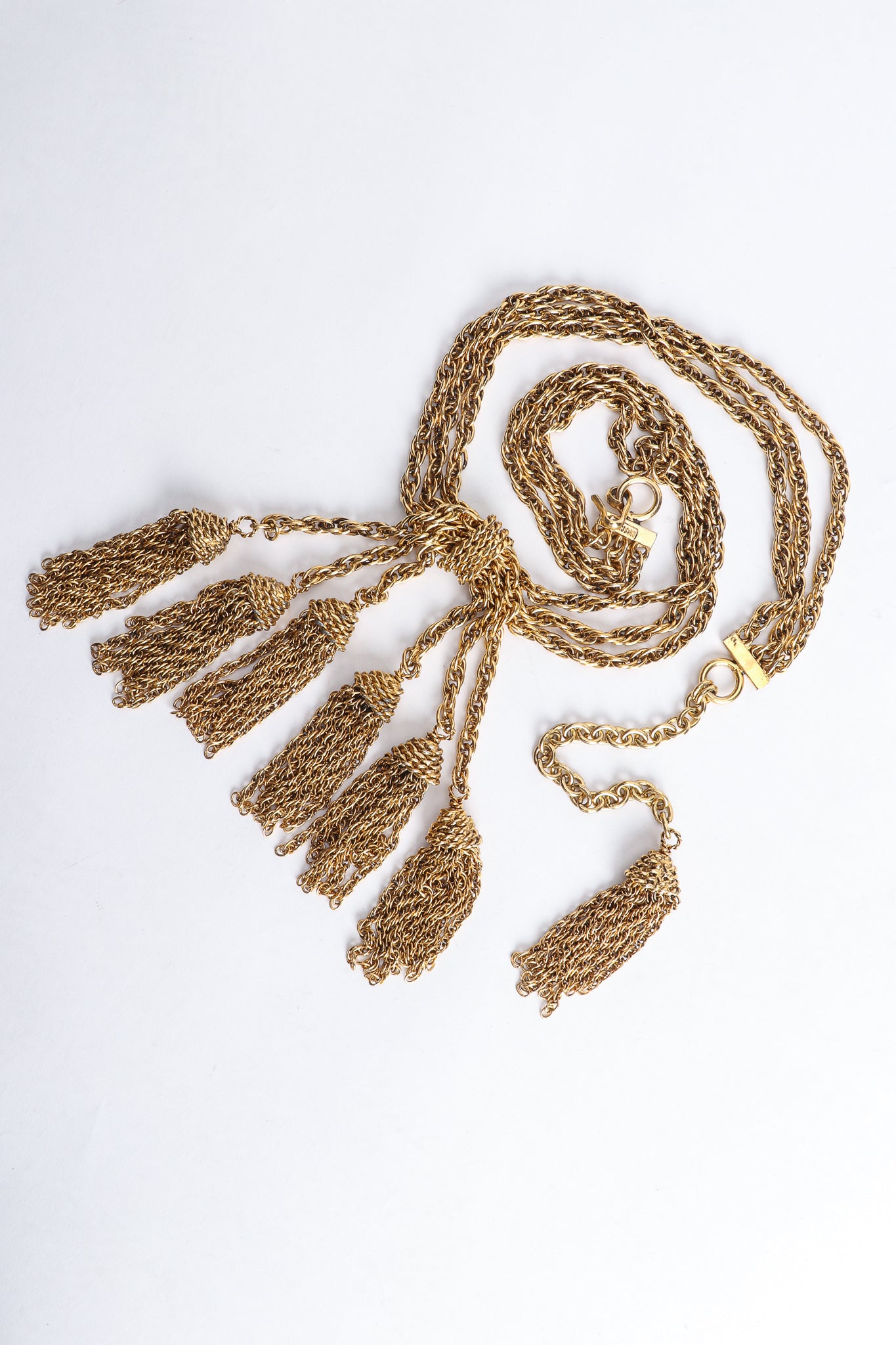  Vintage Moschino Gold Tassel Chain Belt Necklace at Recess Los Angeles