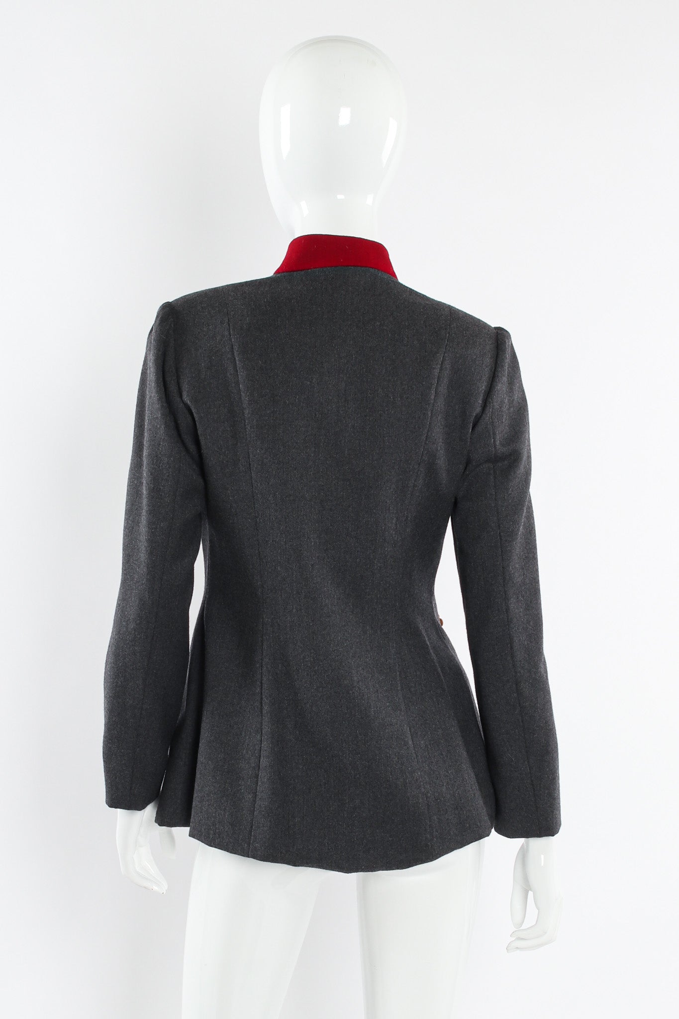 Vintage Moschino Face Expressions Acorn Wool Jacket mannequin back @ Recess LA