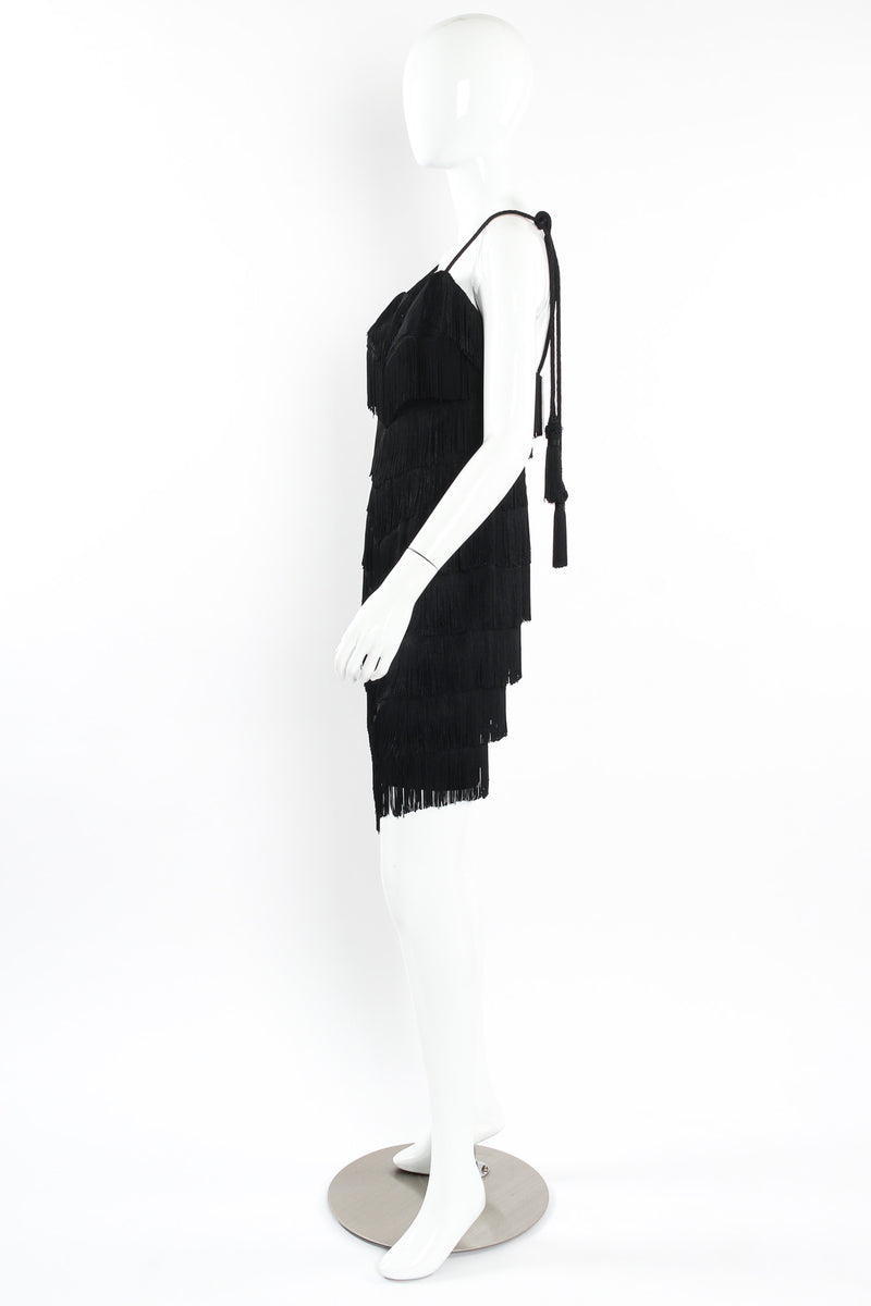 Vintage Moschino 1990s Couture Fringe Flapper Dress mannequin side  @ Recess LA